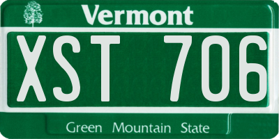 VT license plate XST706