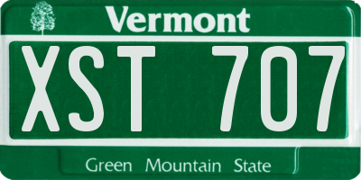 VT license plate XST707