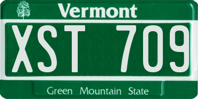 VT license plate XST709