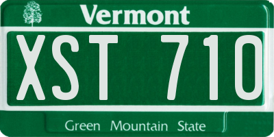 VT license plate XST710