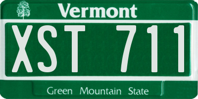 VT license plate XST711