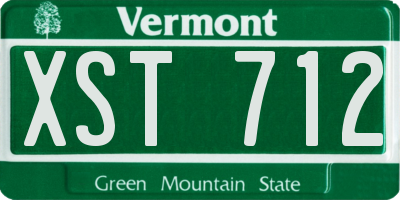 VT license plate XST712