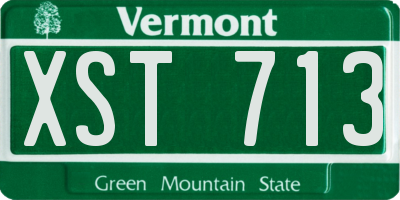 VT license plate XST713