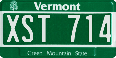 VT license plate XST714