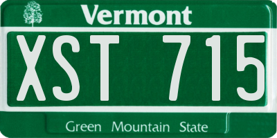 VT license plate XST715