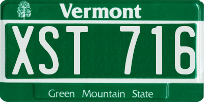 VT license plate XST716