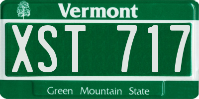 VT license plate XST717