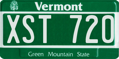 VT license plate XST720