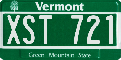 VT license plate XST721