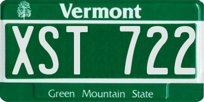 VT license plate XST722