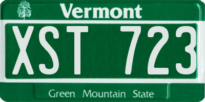 VT license plate XST723