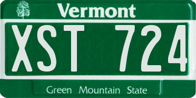 VT license plate XST724