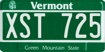 VT license plate XST725