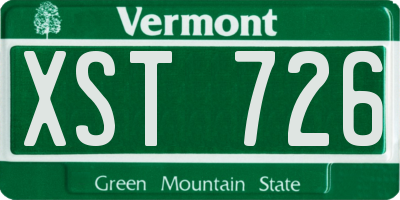VT license plate XST726