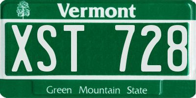 VT license plate XST728