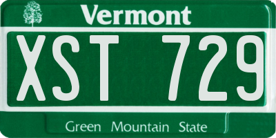 VT license plate XST729