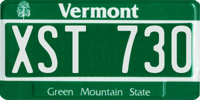 VT license plate XST730