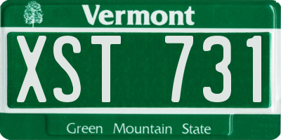 VT license plate XST731