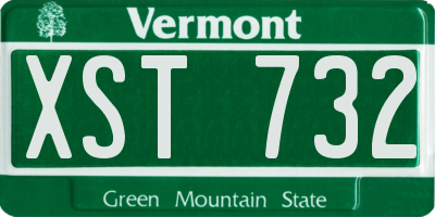 VT license plate XST732