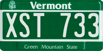 VT license plate XST733