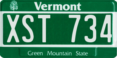 VT license plate XST734