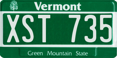 VT license plate XST735