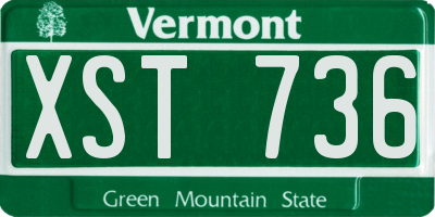 VT license plate XST736