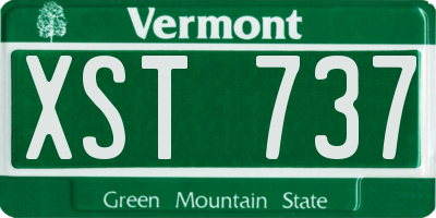 VT license plate XST737