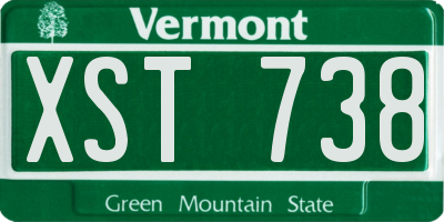 VT license plate XST738