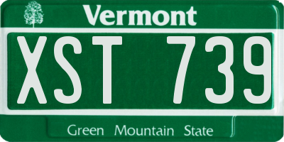 VT license plate XST739