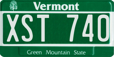 VT license plate XST740
