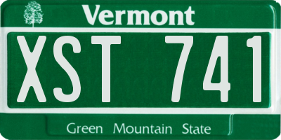 VT license plate XST741