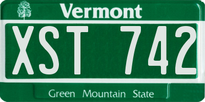 VT license plate XST742