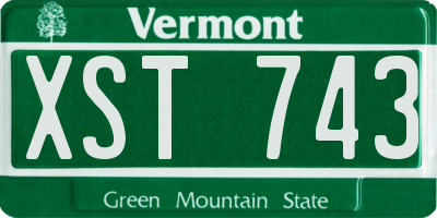 VT license plate XST743