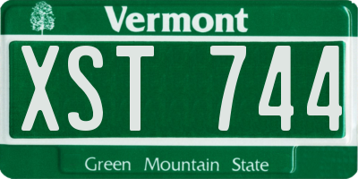 VT license plate XST744