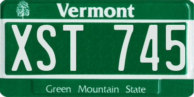 VT license plate XST745