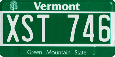 VT license plate XST746