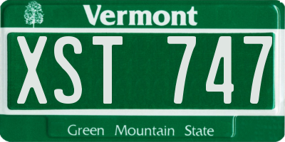 VT license plate XST747