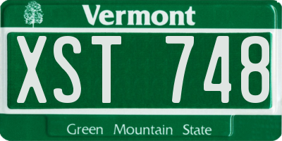VT license plate XST748