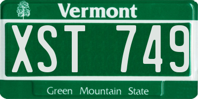 VT license plate XST749