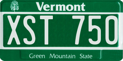 VT license plate XST750