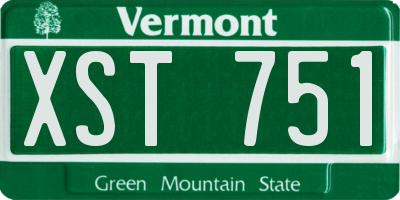 VT license plate XST751