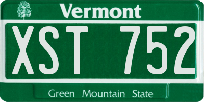 VT license plate XST752