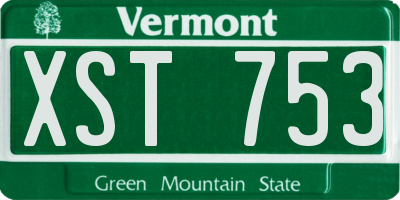 VT license plate XST753