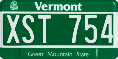 VT license plate XST754