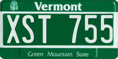 VT license plate XST755