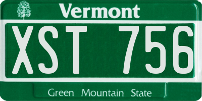 VT license plate XST756