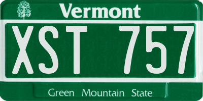 VT license plate XST757