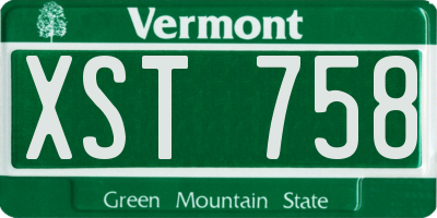 VT license plate XST758
