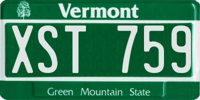 VT license plate XST759